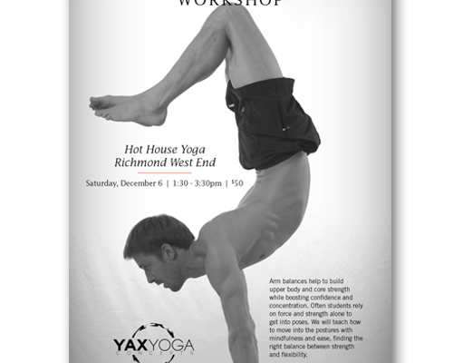 Yax Yoga Concepts Arm Balance Workshop poster